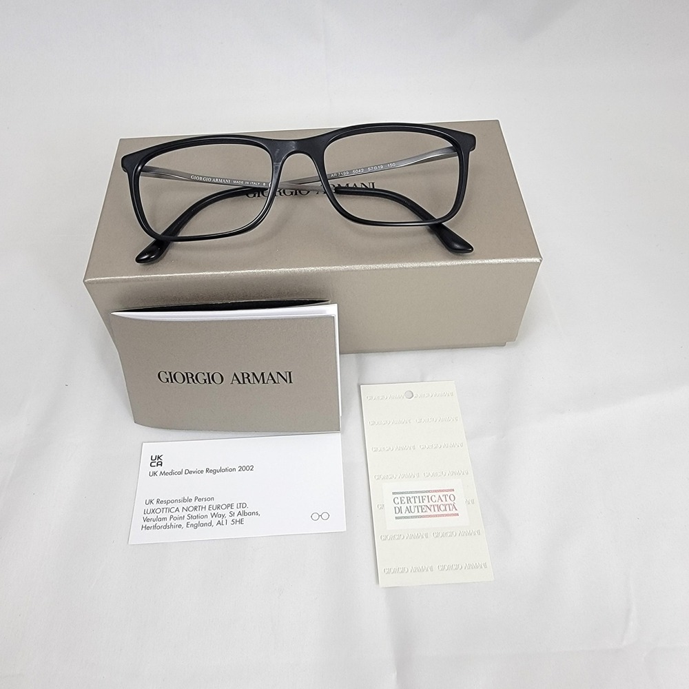 Giorgio Armani Eyeglass Frames Mens 57mm Black AR 7199 5042 Rectangle Italy